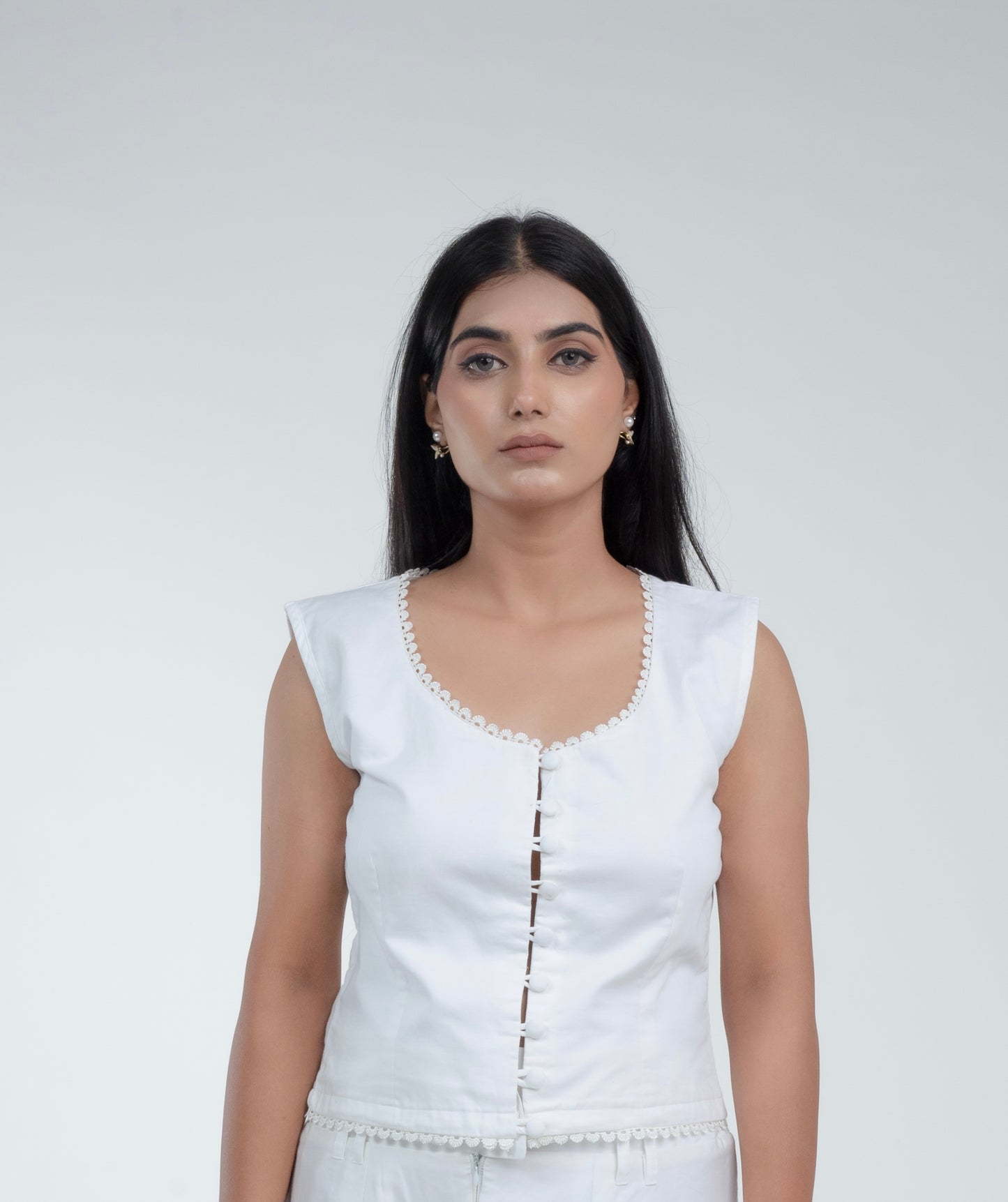 White brigetan top